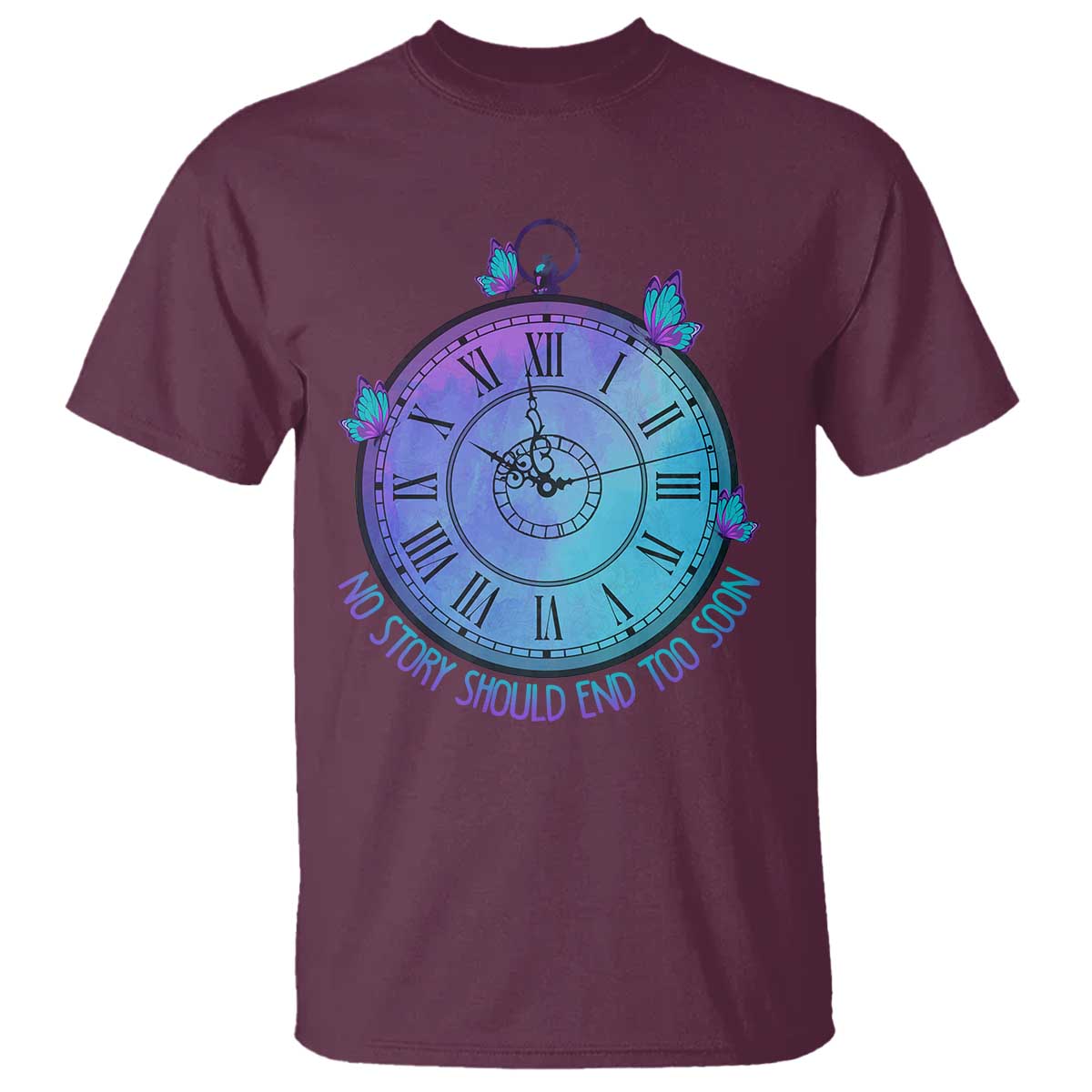 Suicide Prevention Support T Shirt No Story Should End Too Soon Butterfly Clock