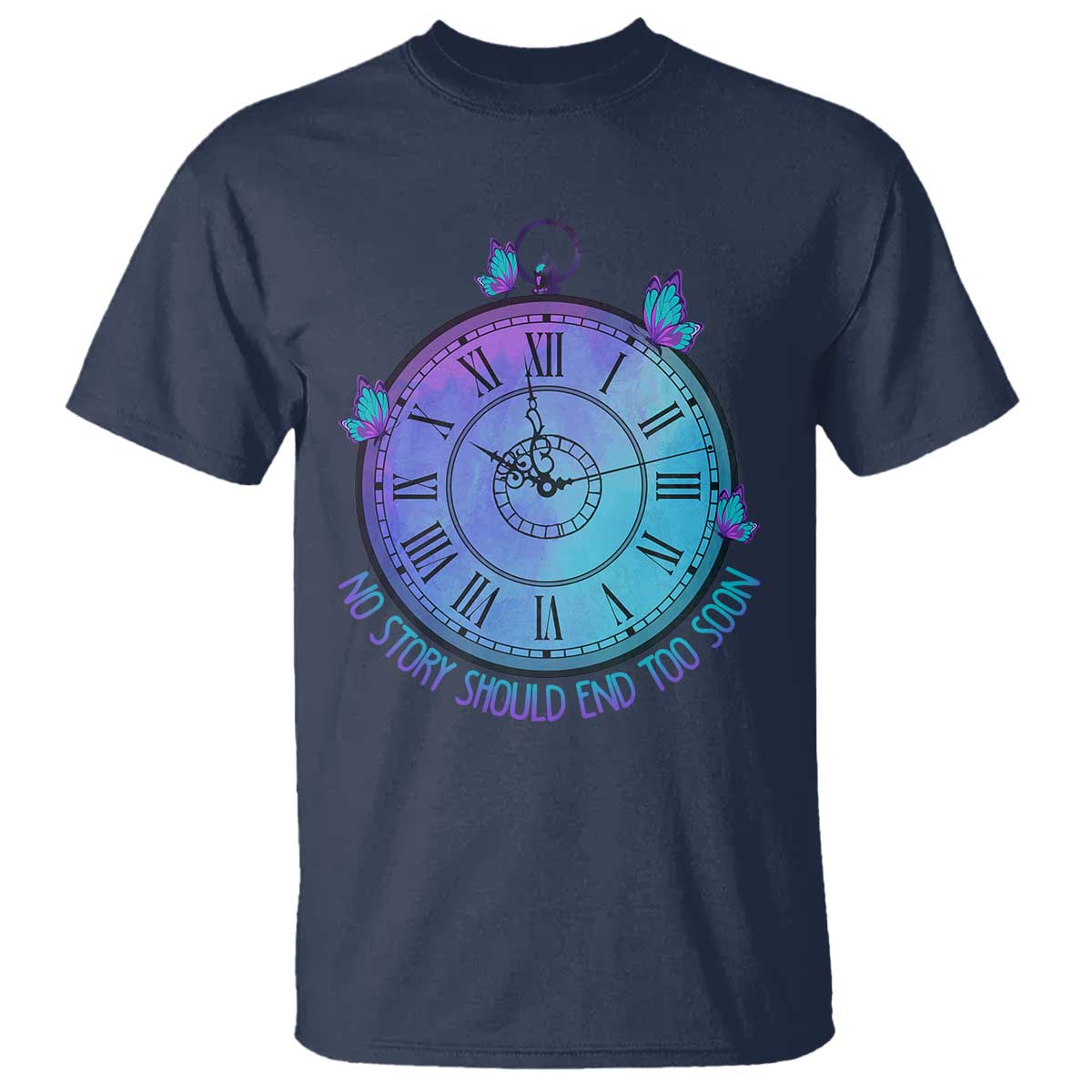 Suicide Prevention Support T Shirt No Story Should End Too Soon Butterfly Clock