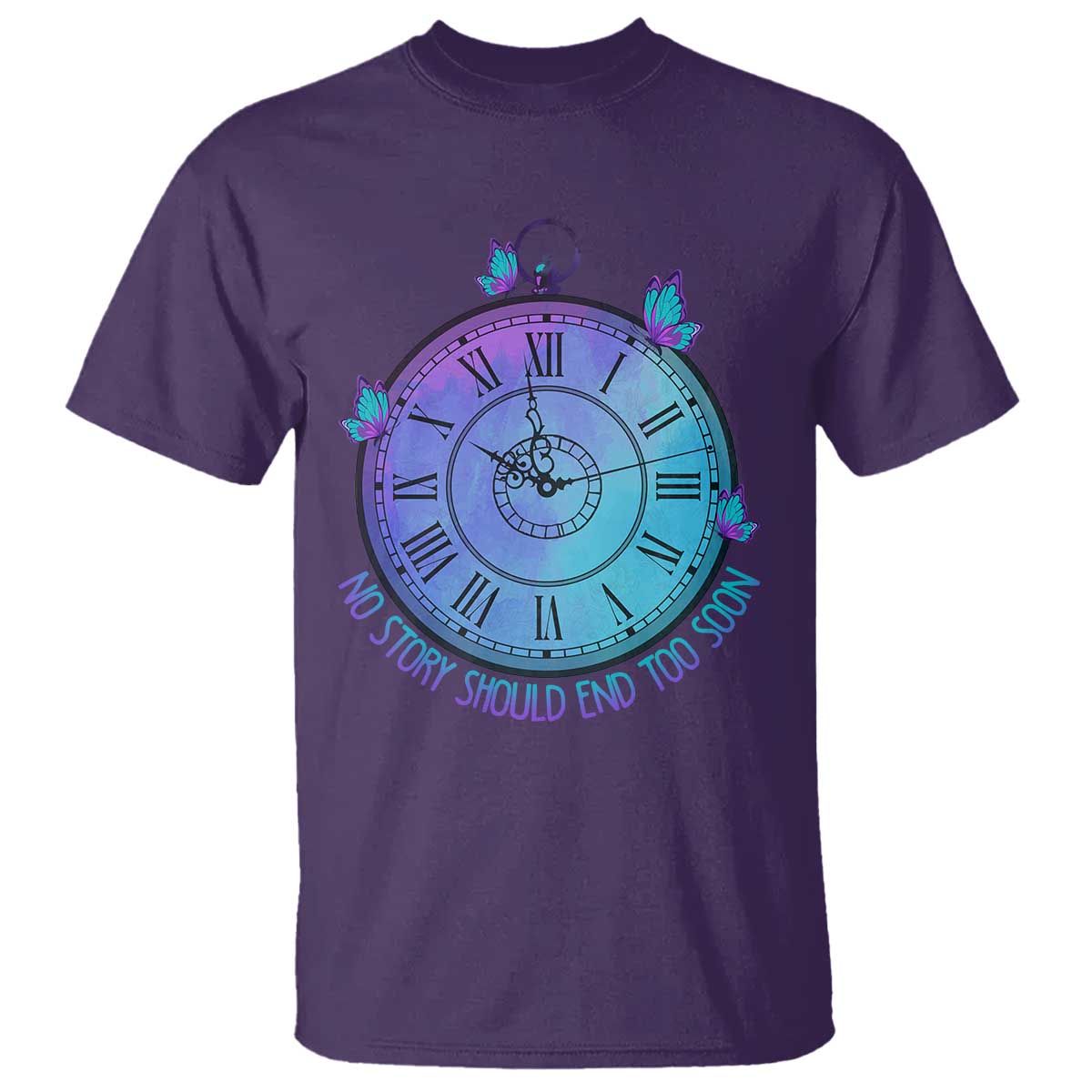 Suicide Prevention Support T Shirt No Story Should End Too Soon Butterfly Clock