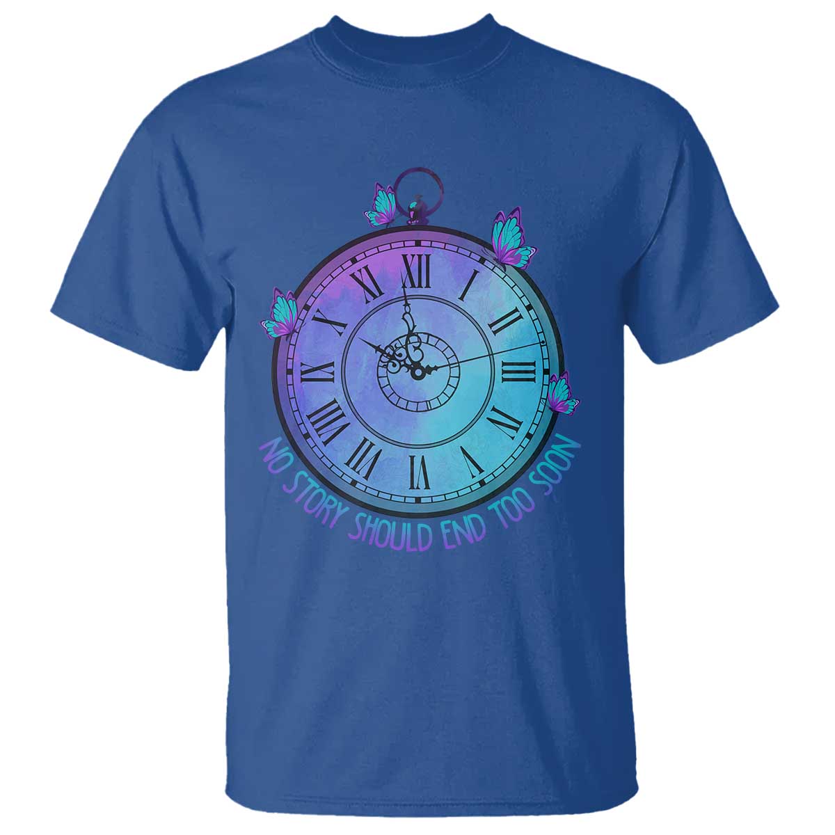 Suicide Prevention Support T Shirt No Story Should End Too Soon Butterfly Clock