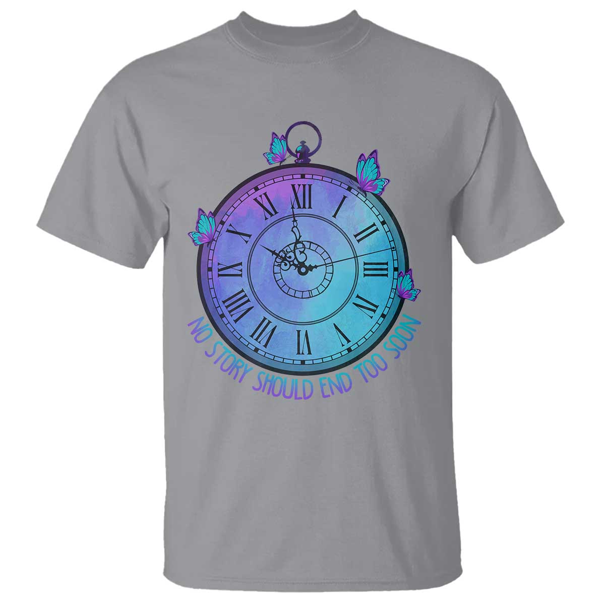 Suicide Prevention Support T Shirt No Story Should End Too Soon Butterfly Clock