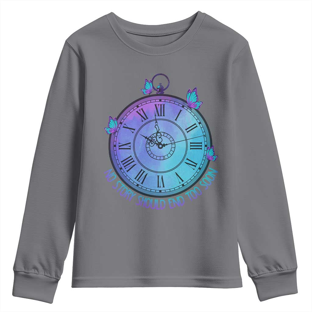Suicide Prevention Support Youth Sweatshirt No Story Should End Too Soon Butterfly Clock