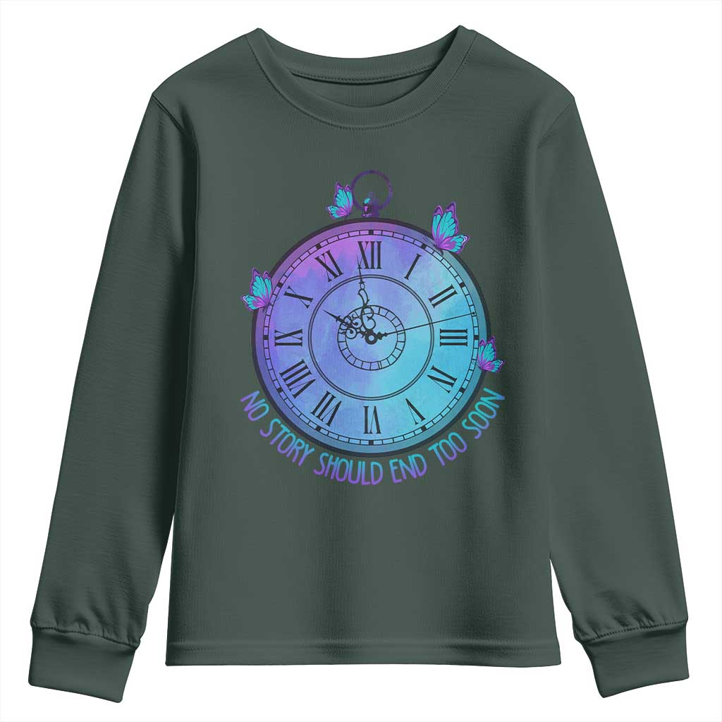 Suicide Prevention Support Youth Sweatshirt No Story Should End Too Soon Butterfly Clock