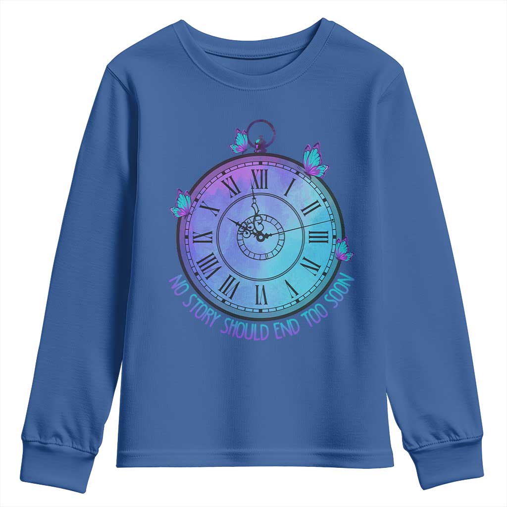 Suicide Prevention Support Youth Sweatshirt No Story Should End Too Soon Butterfly Clock