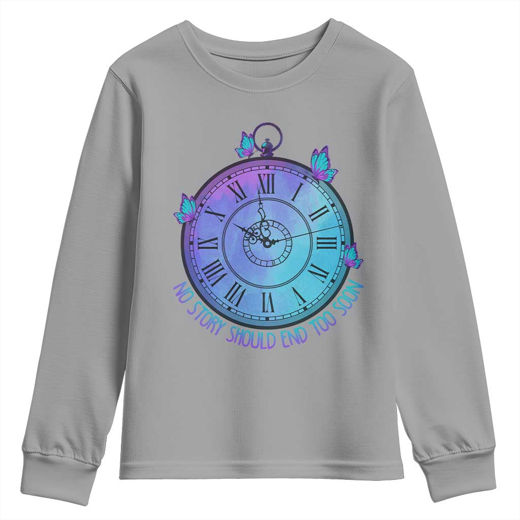 Suicide Prevention Support Youth Sweatshirt No Story Should End Too Soon Butterfly Clock
