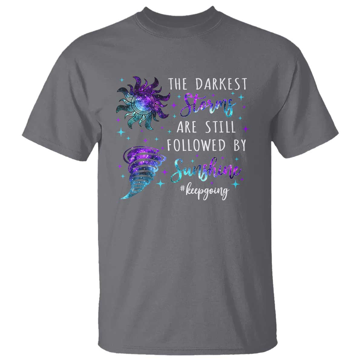 Suicide Prevention Support T Shirt Semicolon Flower Cloud Rain Wash Away Pain