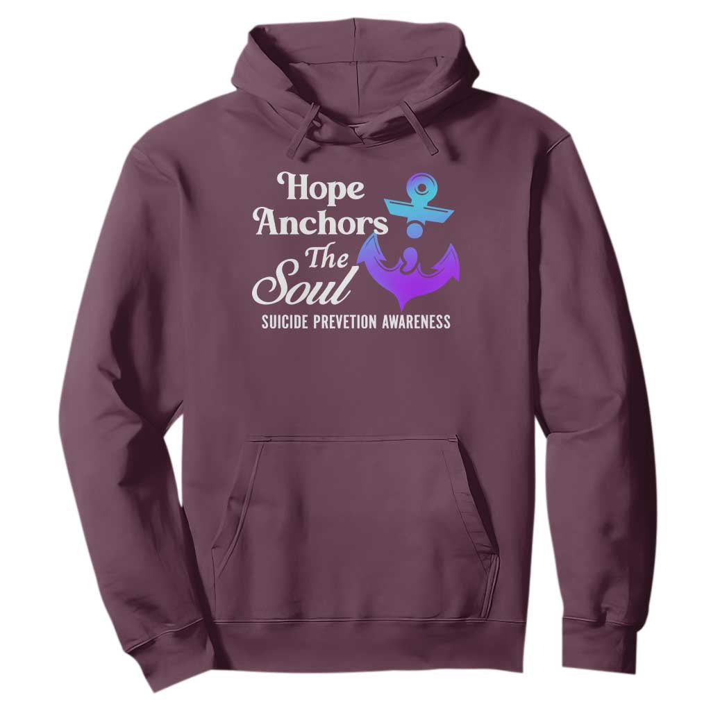 Suicide Prevention Support Hoodie Hope Anchors The Soul Teal And Purple Semicolon