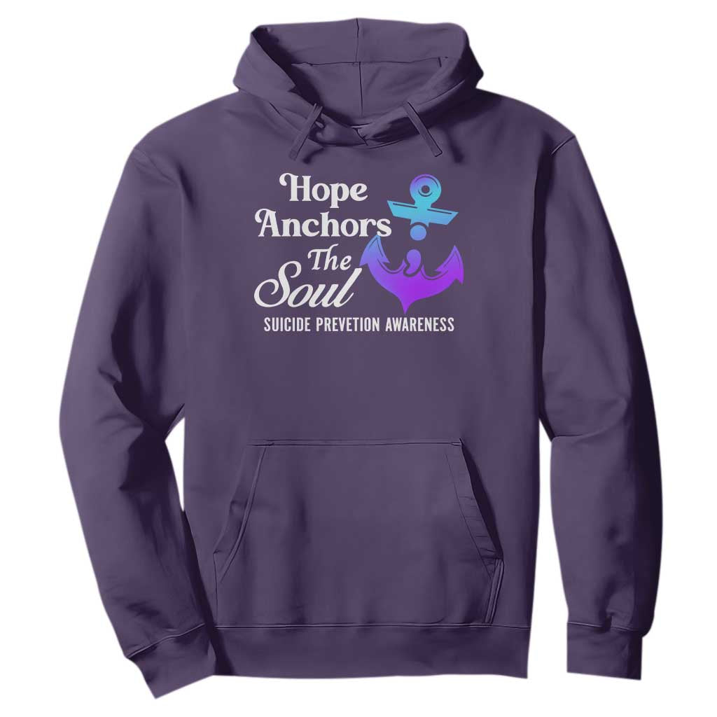 Suicide Prevention Support Hoodie Hope Anchors The Soul Teal And Purple Semicolon