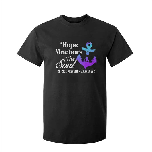 Suicide Prevention Support T Shirt For Kid Hope Anchors The Soul Teal And Purple Semicolon