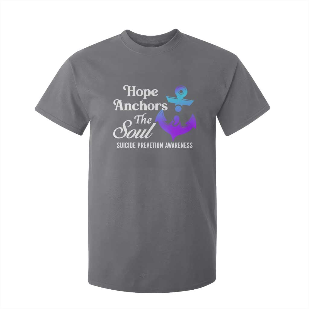 Suicide Prevention Support T Shirt For Kid Hope Anchors The Soul Teal And Purple Semicolon