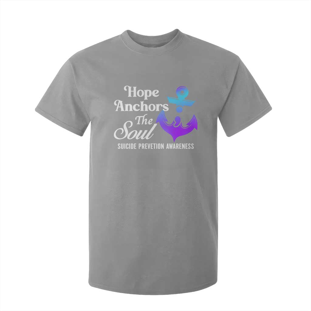 Suicide Prevention Support T Shirt For Kid Hope Anchors The Soul Teal And Purple Semicolon