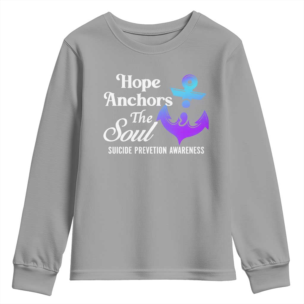 Suicide Prevention Support Youth Sweatshirt Hope Anchors The Soul Teal And Purple Semicolon