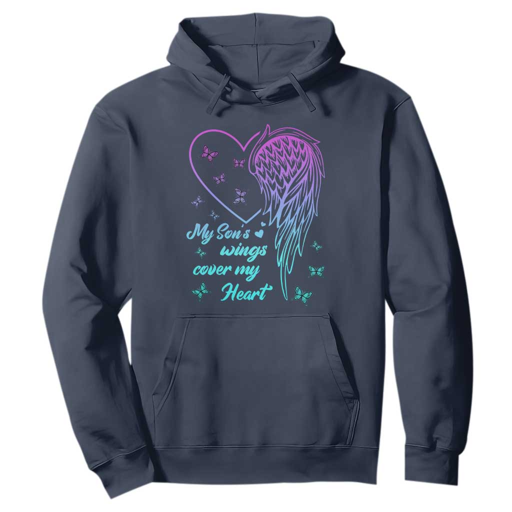 Suicide Prevention Support Hoodie My Son's Wings Cover My Heart Butterfly