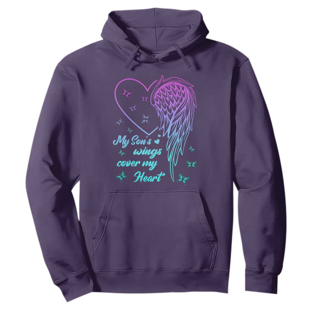 Suicide Prevention Support Hoodie My Son's Wings Cover My Heart Butterfly