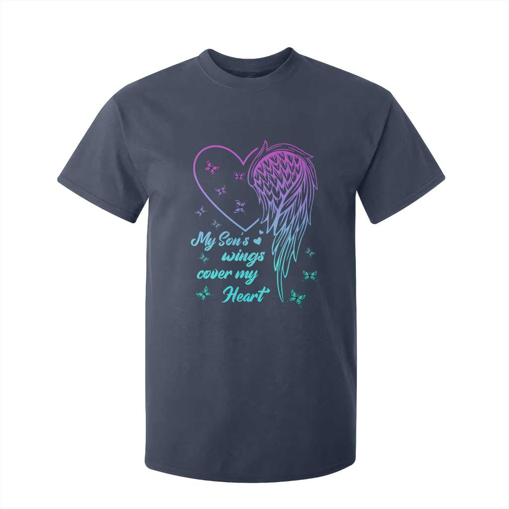 Suicide Prevention Support T Shirt For Kid My Son's Wings Cover My Heart Butterfly