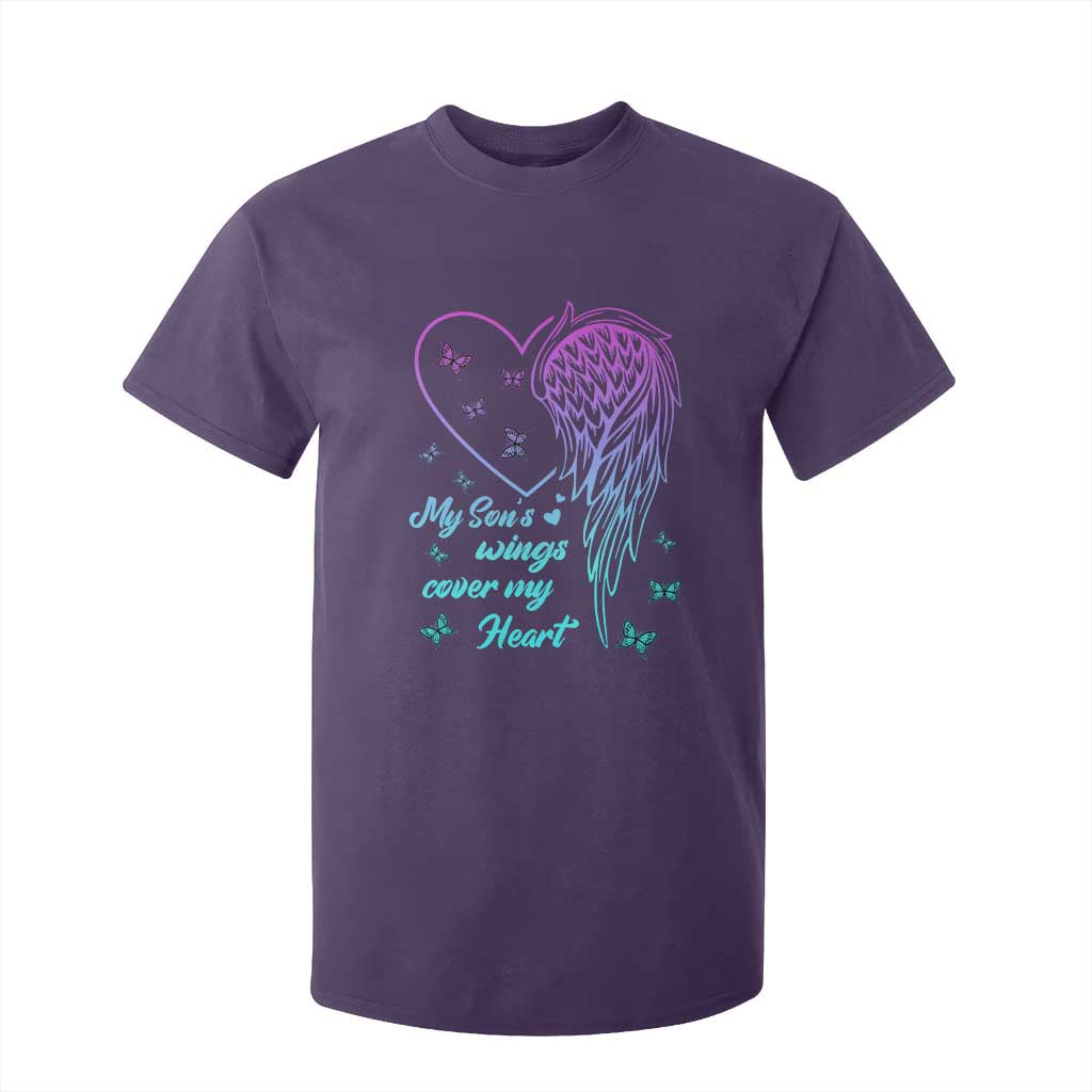 Suicide Prevention Support T Shirt For Kid My Son's Wings Cover My Heart Butterfly