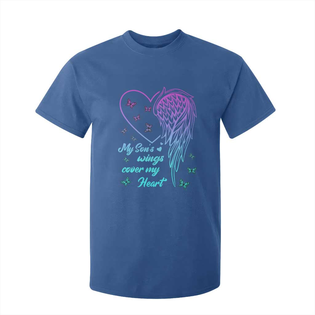 Suicide Prevention Support T Shirt For Kid My Son's Wings Cover My Heart Butterfly