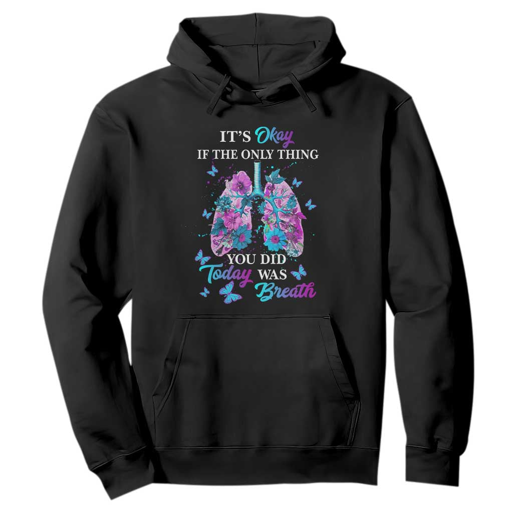 Suicide Prevention Support Hoodie Inspirational Breathe Today Semicolon Flower Butterfly