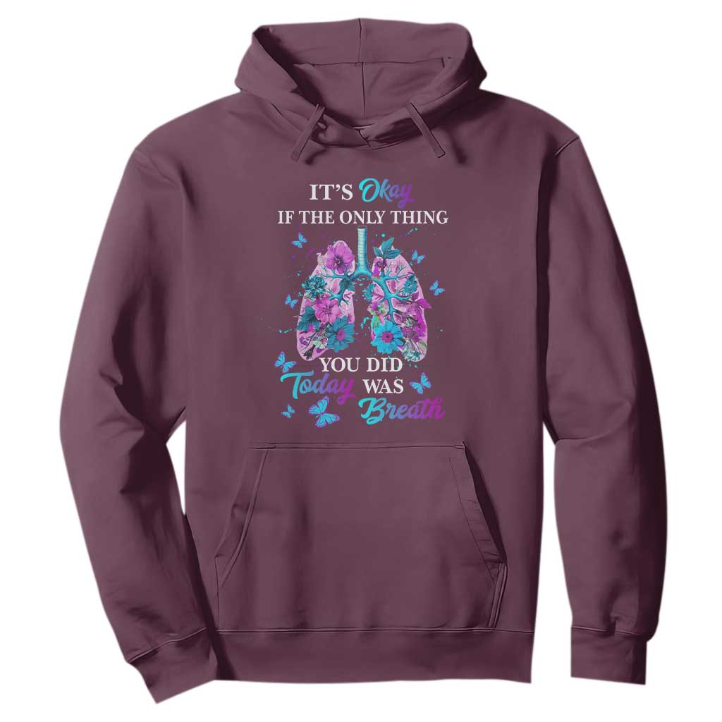 Suicide Prevention Support Hoodie Inspirational Breathe Today Semicolon Flower Butterfly