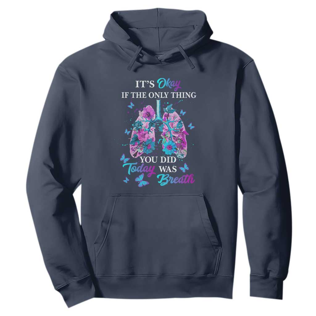 Suicide Prevention Support Hoodie Inspirational Breathe Today Semicolon Flower Butterfly