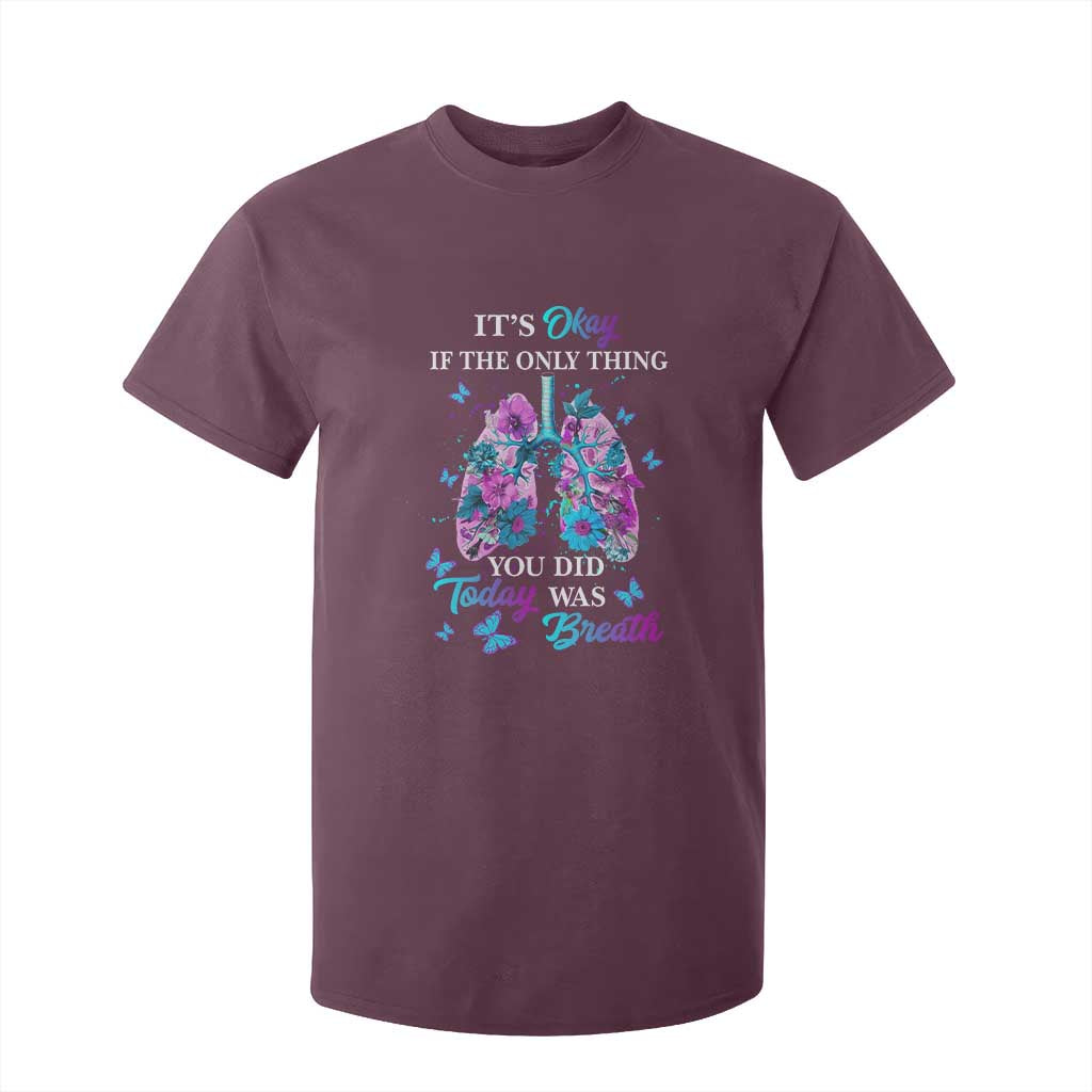 Suicide Prevention Support T Shirt For Kid Inspirational Breathe Today Semicolon Flower Butterfly