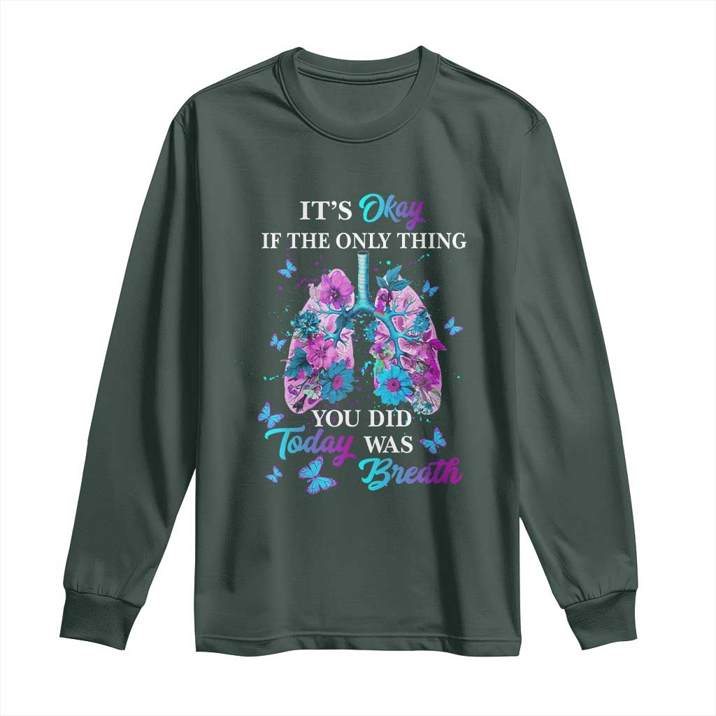 Suicide Prevention Support Long Sleeve Shirt Inspirational Breathe Today Semicolon Flower Butterfly