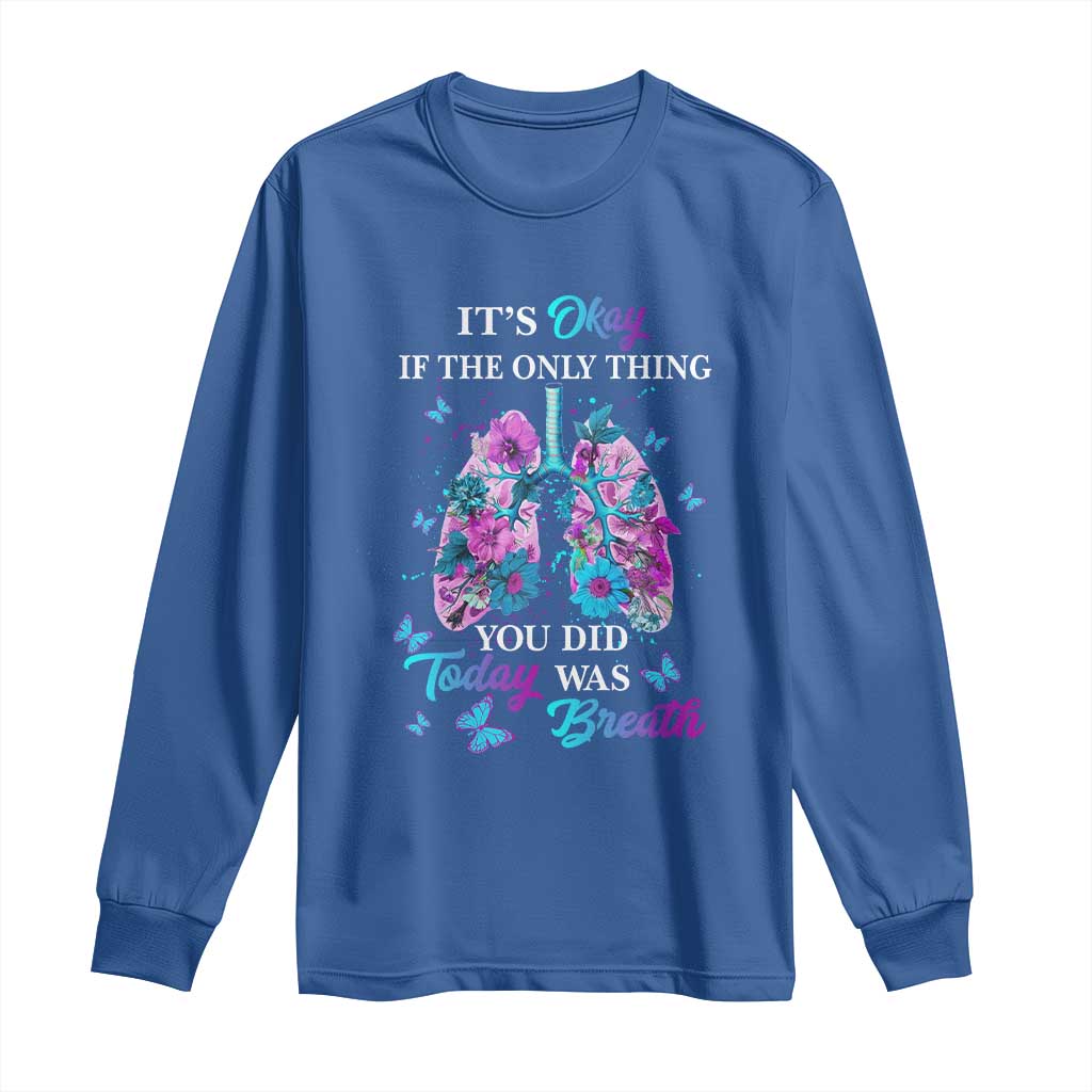 Suicide Prevention Support Long Sleeve Shirt Inspirational Breathe Today Semicolon Flower Butterfly