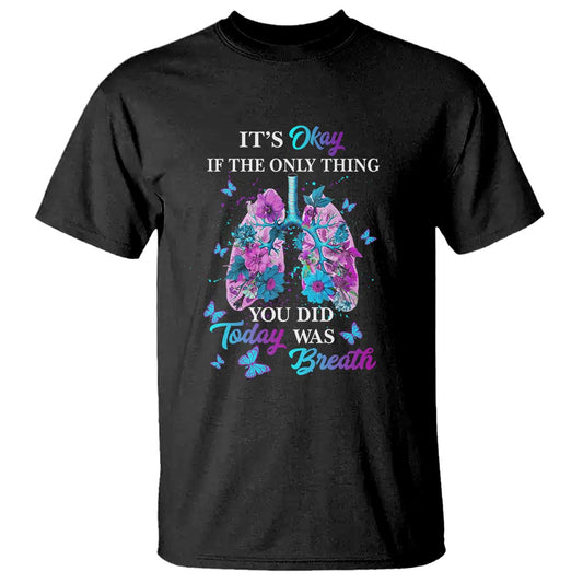 Suicide Prevention Support T Shirt Inspirational Breathe Today Semicolon Flower Butterfly