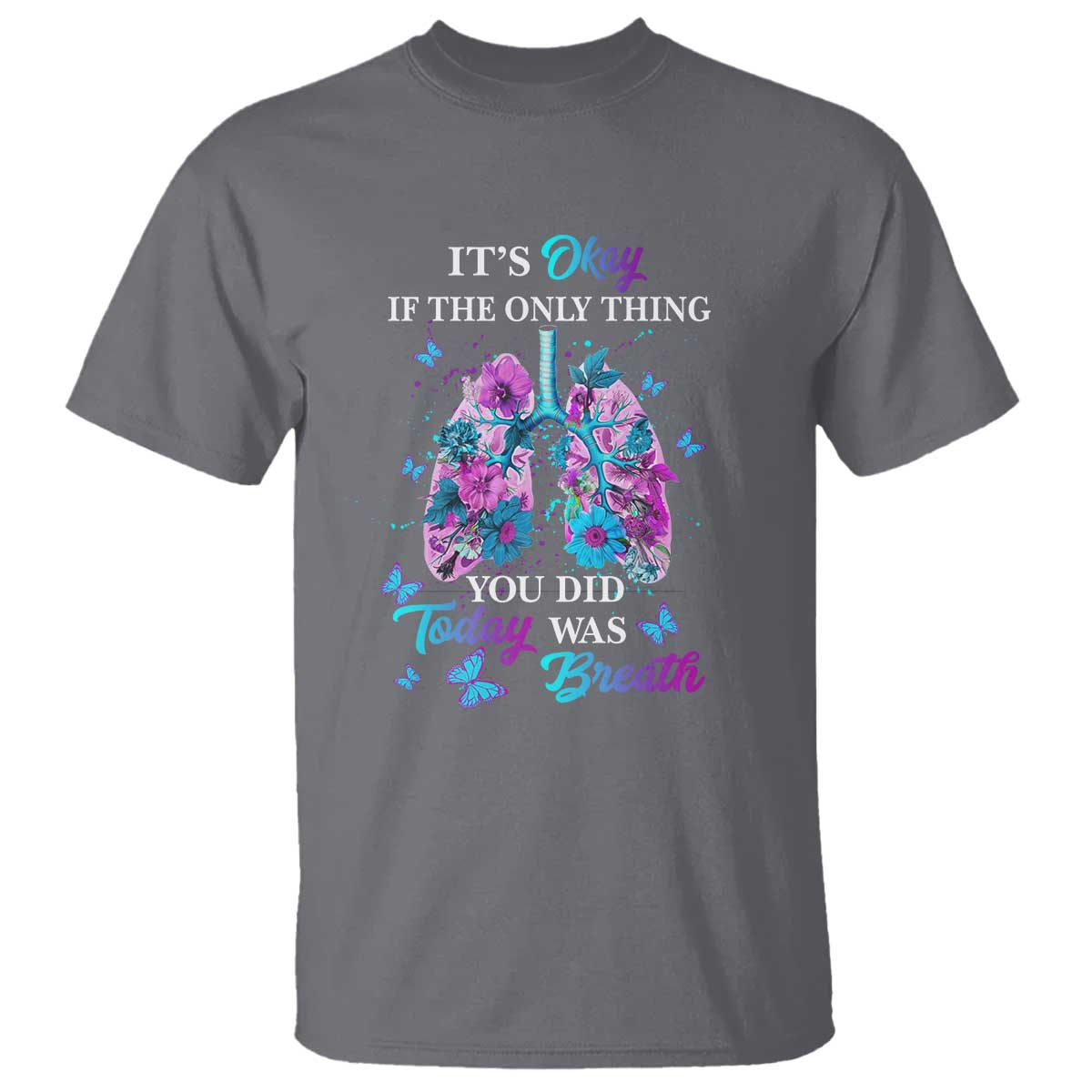 Suicide Prevention Support T Shirt Inspirational Breathe Today Semicolon Flower Butterfly