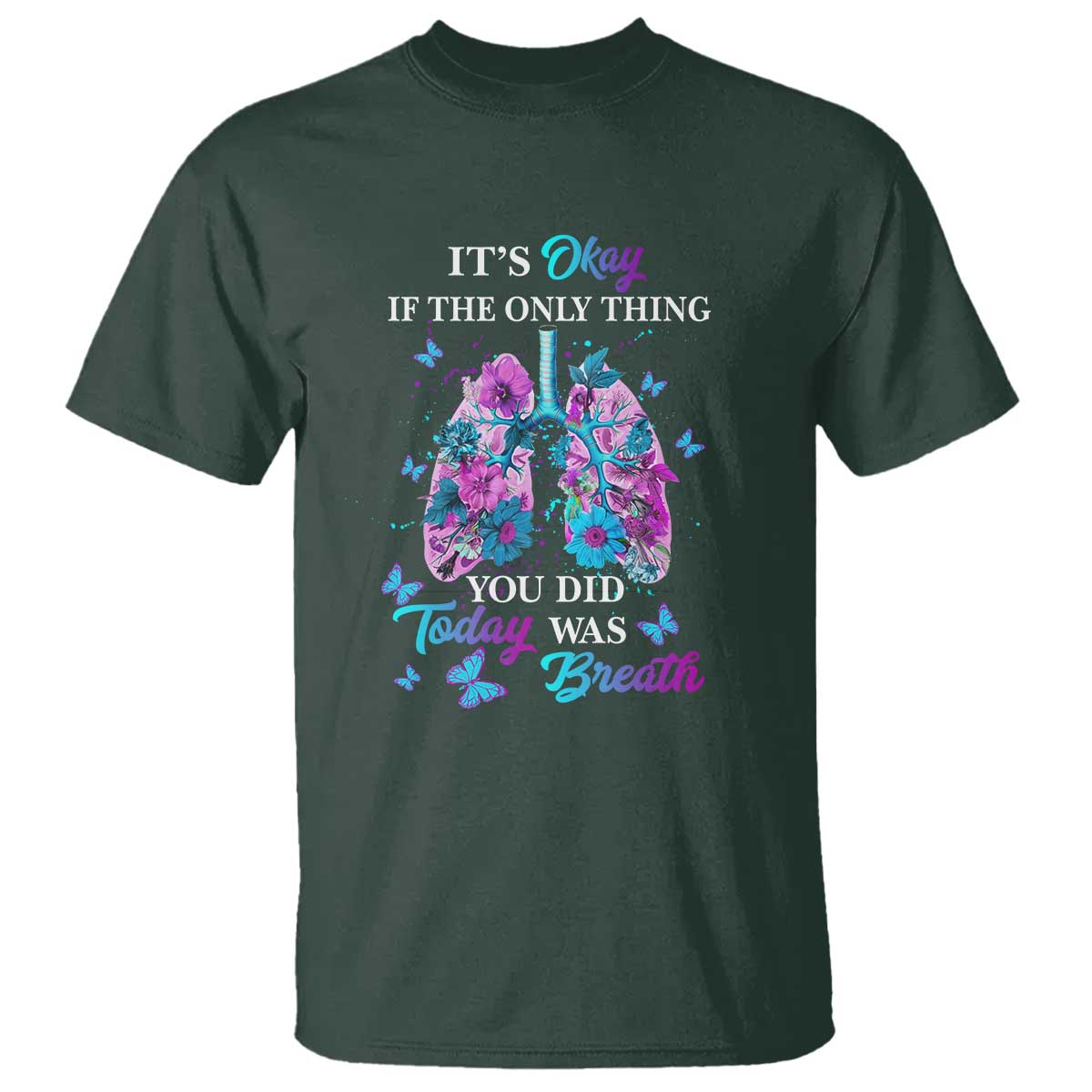 Suicide Prevention Support T Shirt Inspirational Breathe Today Semicolon Flower Butterfly