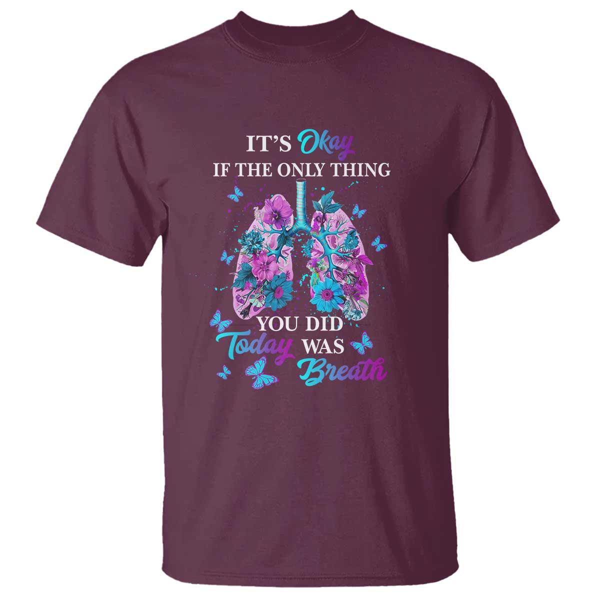 Suicide Prevention Support T Shirt Inspirational Breathe Today Semicolon Flower Butterfly