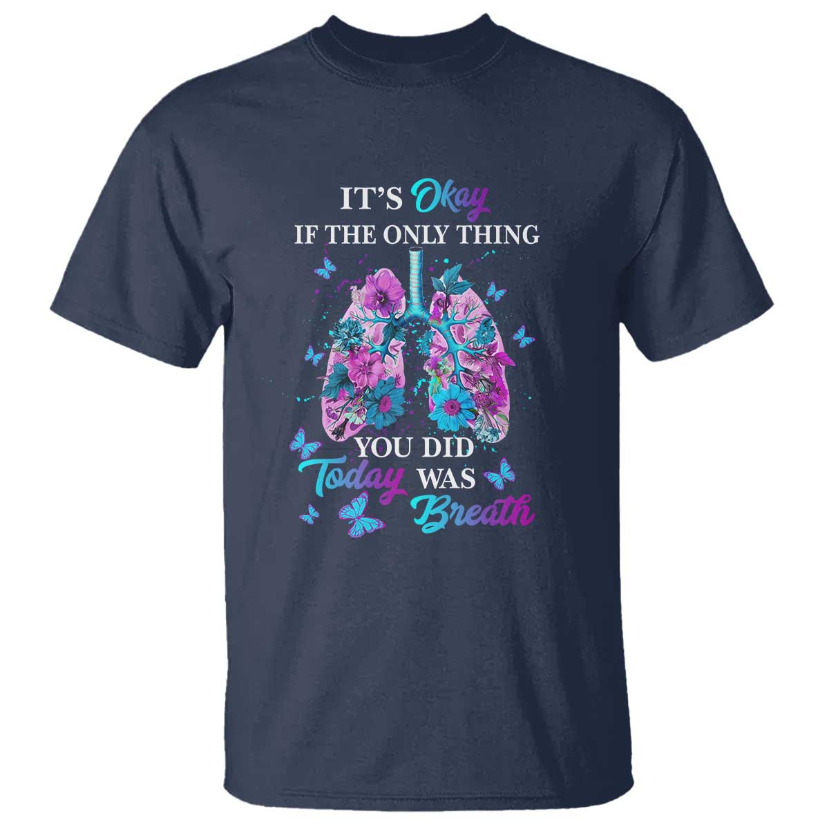 Suicide Prevention Support T Shirt Inspirational Breathe Today Semicolon Flower Butterfly