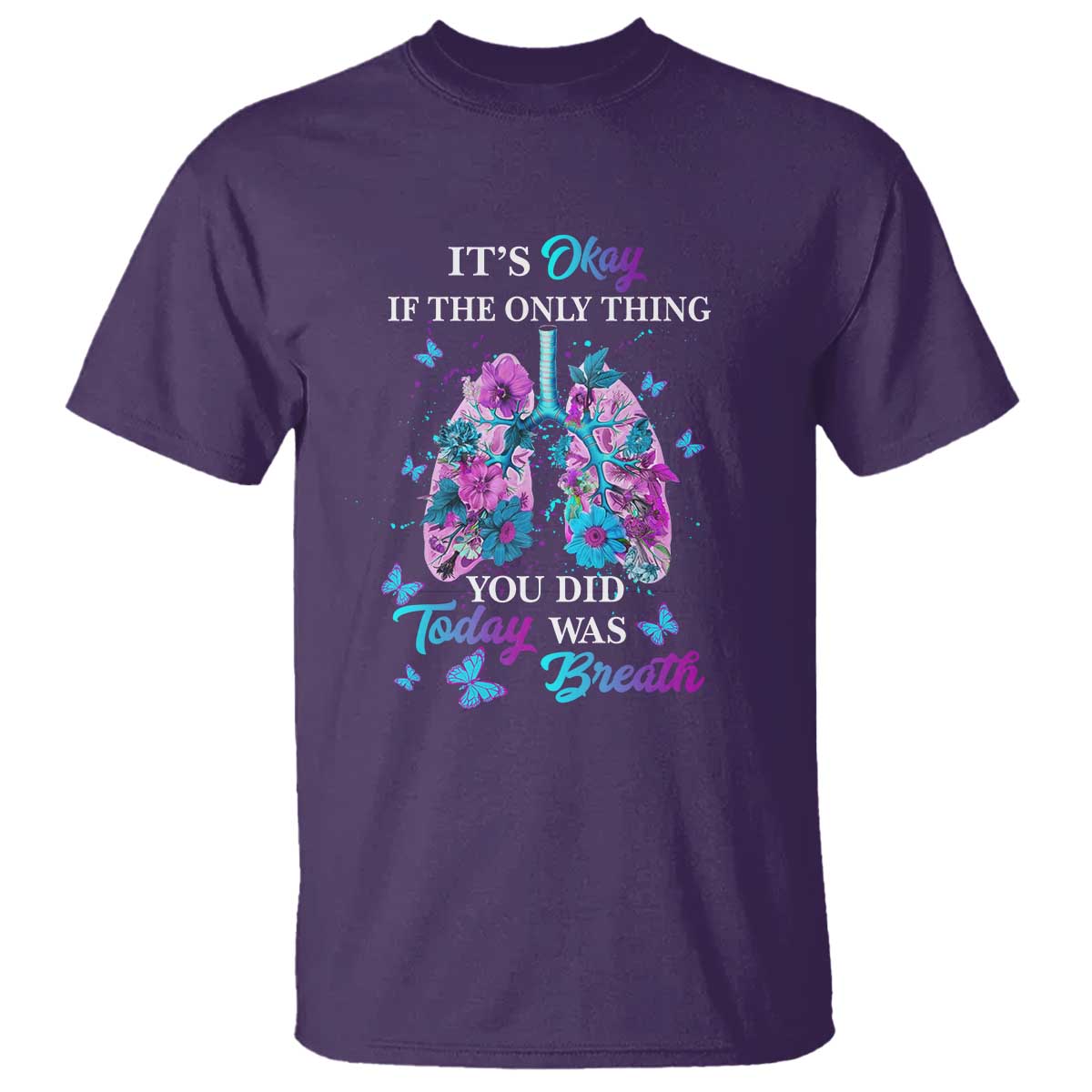 Suicide Prevention Support T Shirt Inspirational Breathe Today Semicolon Flower Butterfly