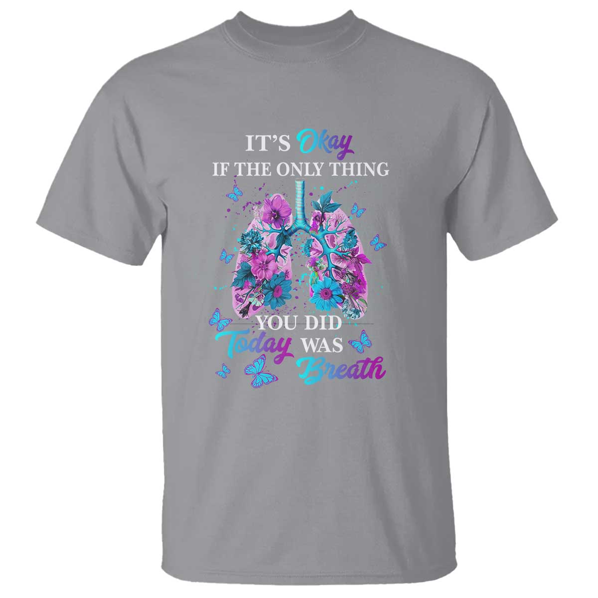 Suicide Prevention Support T Shirt Inspirational Breathe Today Semicolon Flower Butterfly
