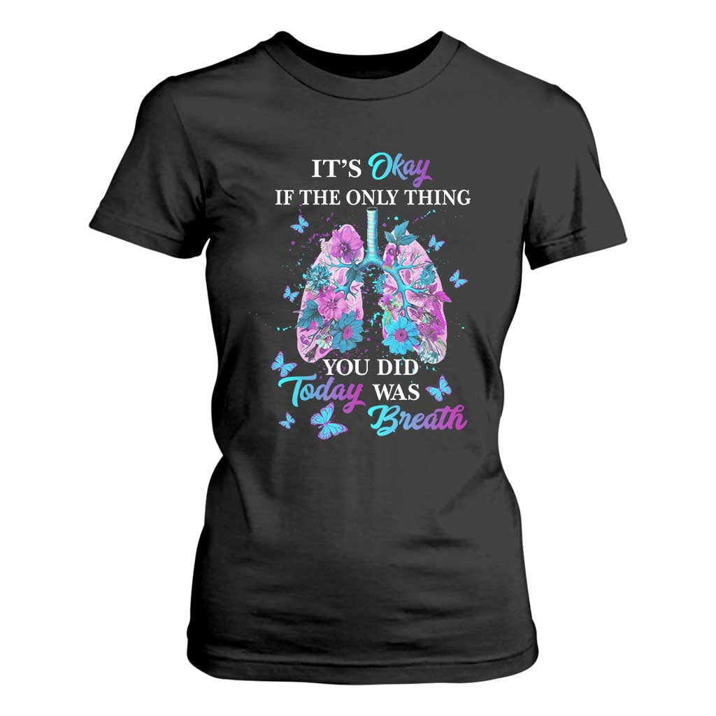 Suicide Prevention Support T Shirt For Women Inspirational Breathe Today Semicolon Flower Butterfly
