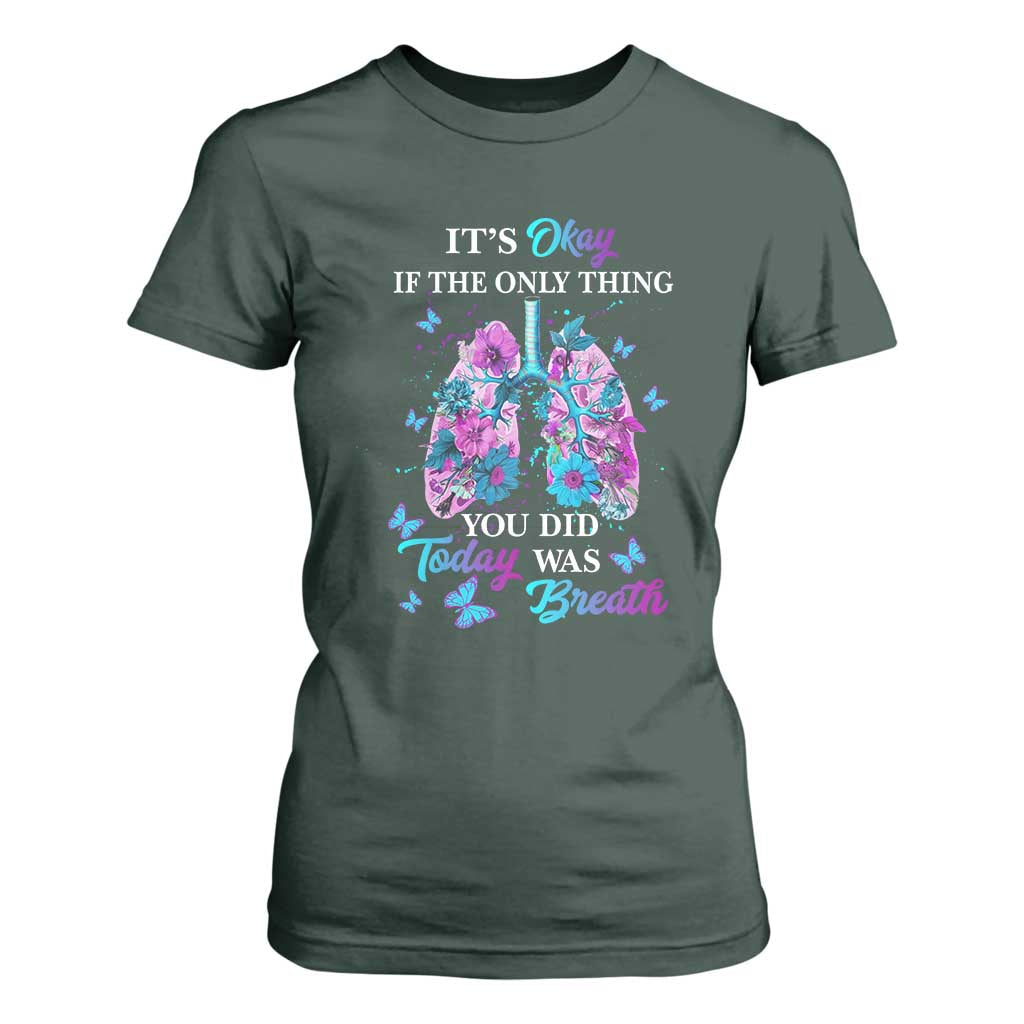 Suicide Prevention Support T Shirt For Women Inspirational Breathe Today Semicolon Flower Butterfly
