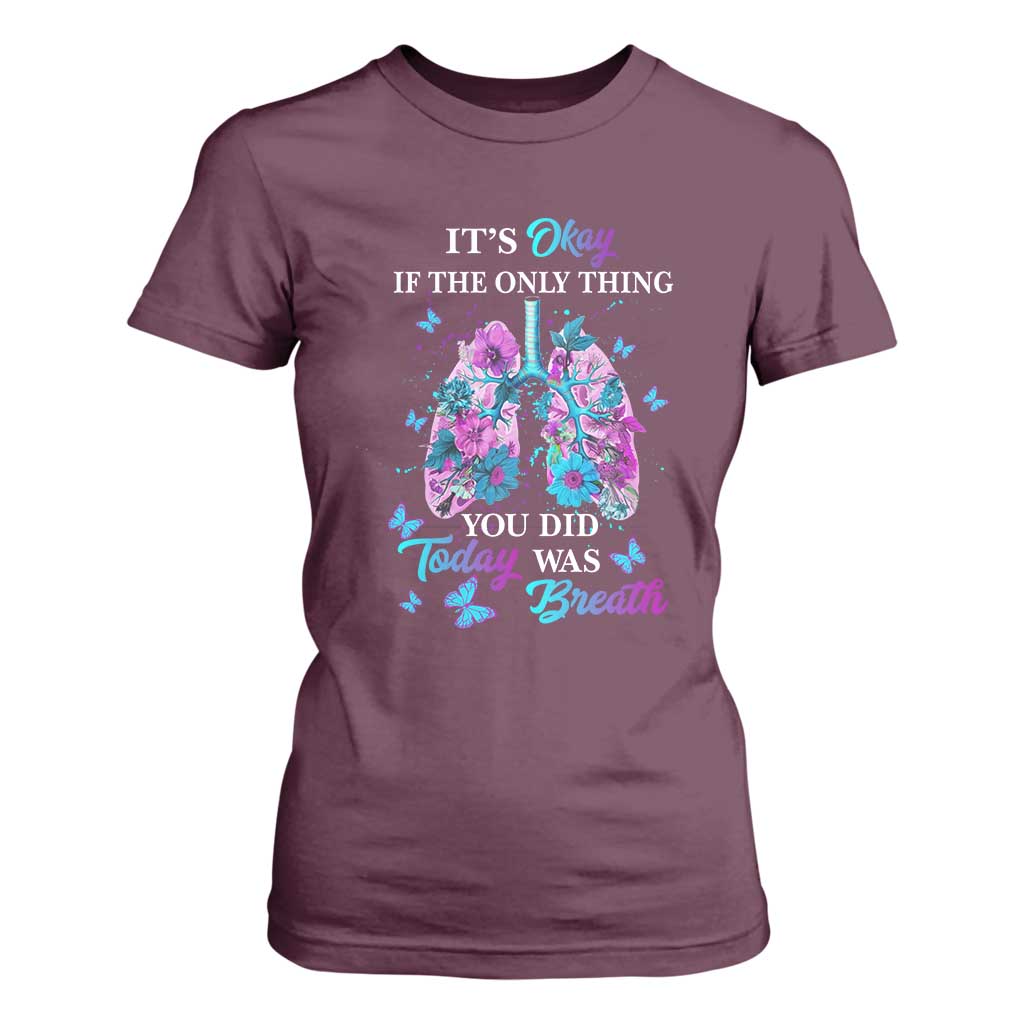 Suicide Prevention Support T Shirt For Women Inspirational Breathe Today Semicolon Flower Butterfly