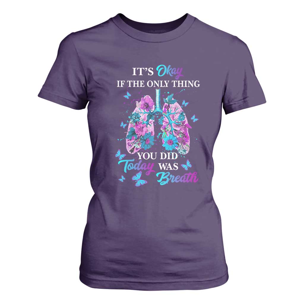 Suicide Prevention Support T Shirt For Women Inspirational Breathe Today Semicolon Flower Butterfly