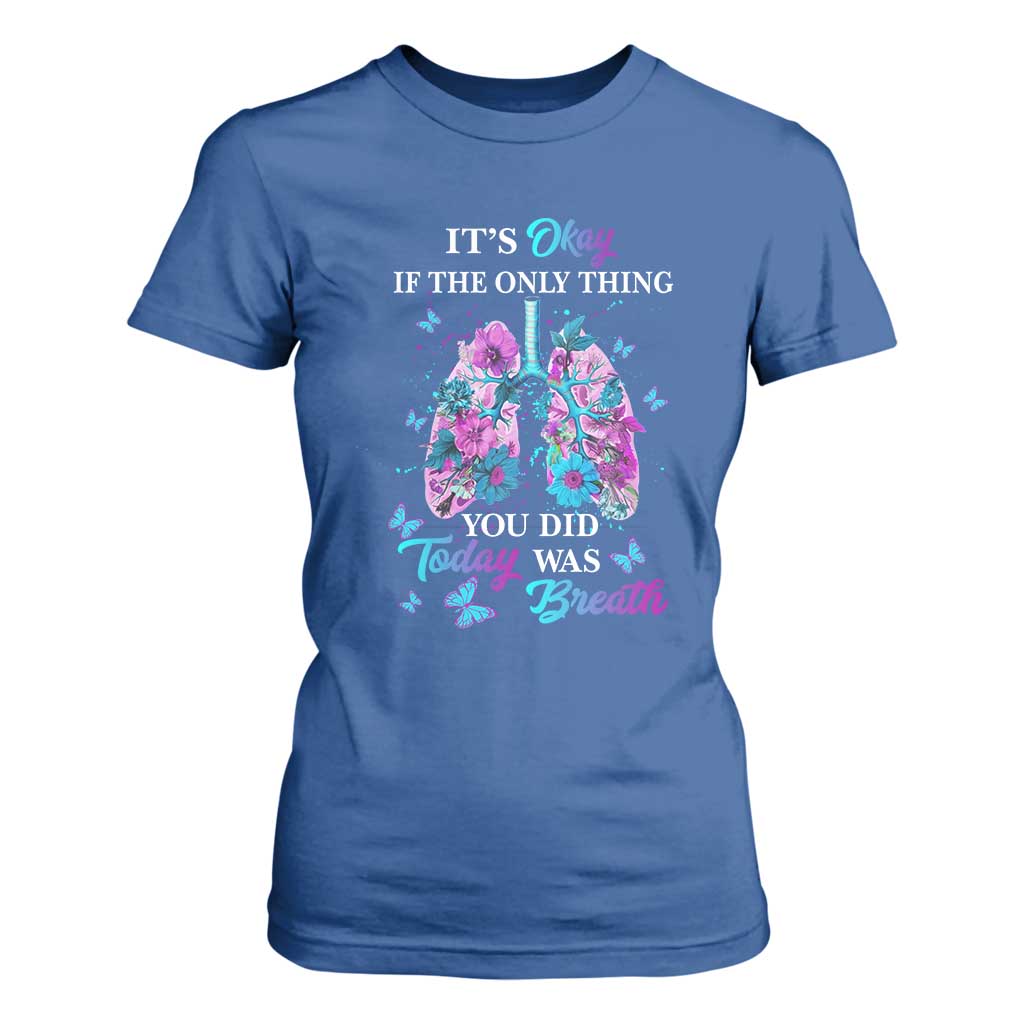 Suicide Prevention Support T Shirt For Women Inspirational Breathe Today Semicolon Flower Butterfly