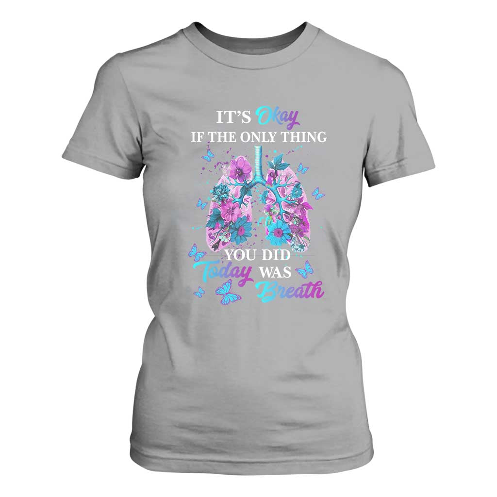 Suicide Prevention Support T Shirt For Women Inspirational Breathe Today Semicolon Flower Butterfly