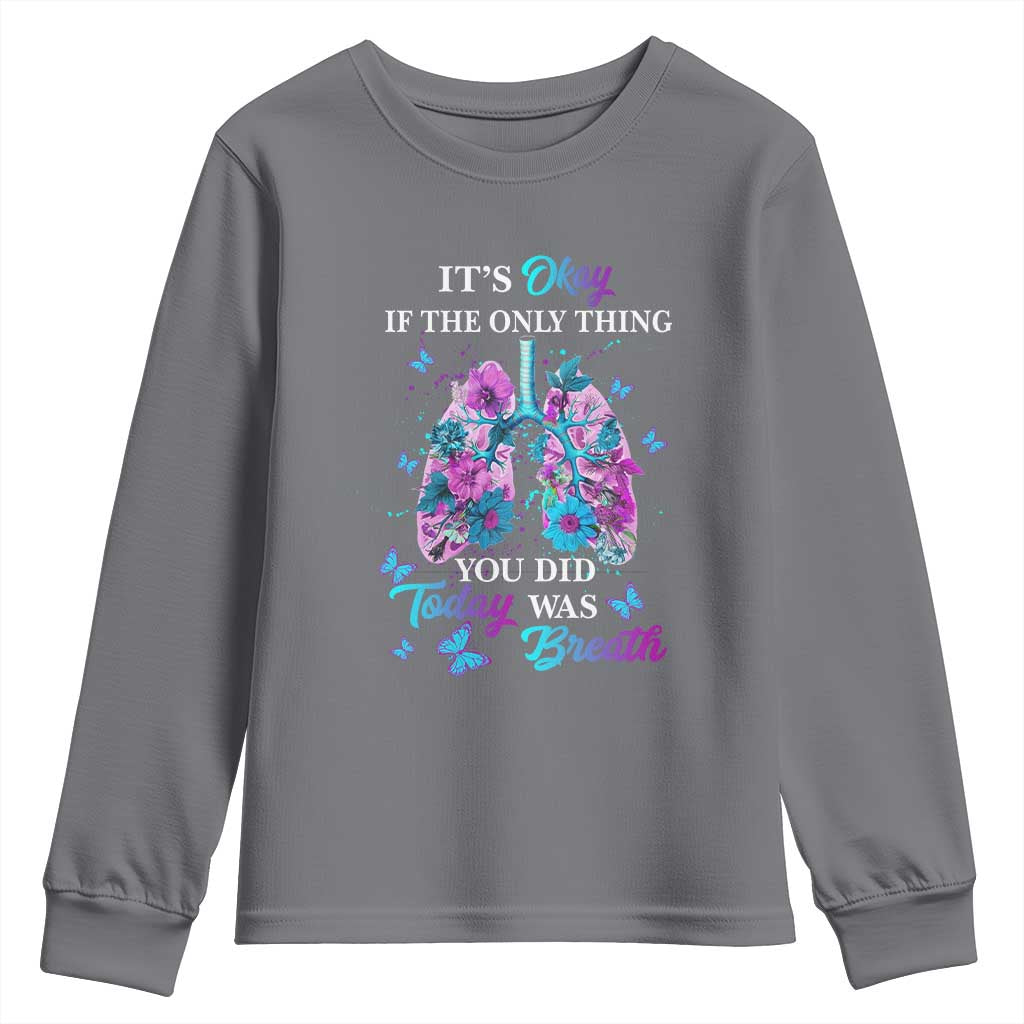 Suicide Prevention Support Youth Sweatshirt Inspirational Breathe Today Semicolon Flower Butterfly