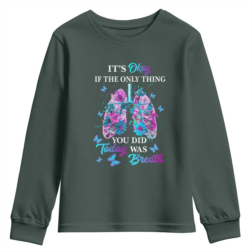 Suicide Prevention Support Youth Sweatshirt Inspirational Breathe Today Semicolon Flower Butterfly