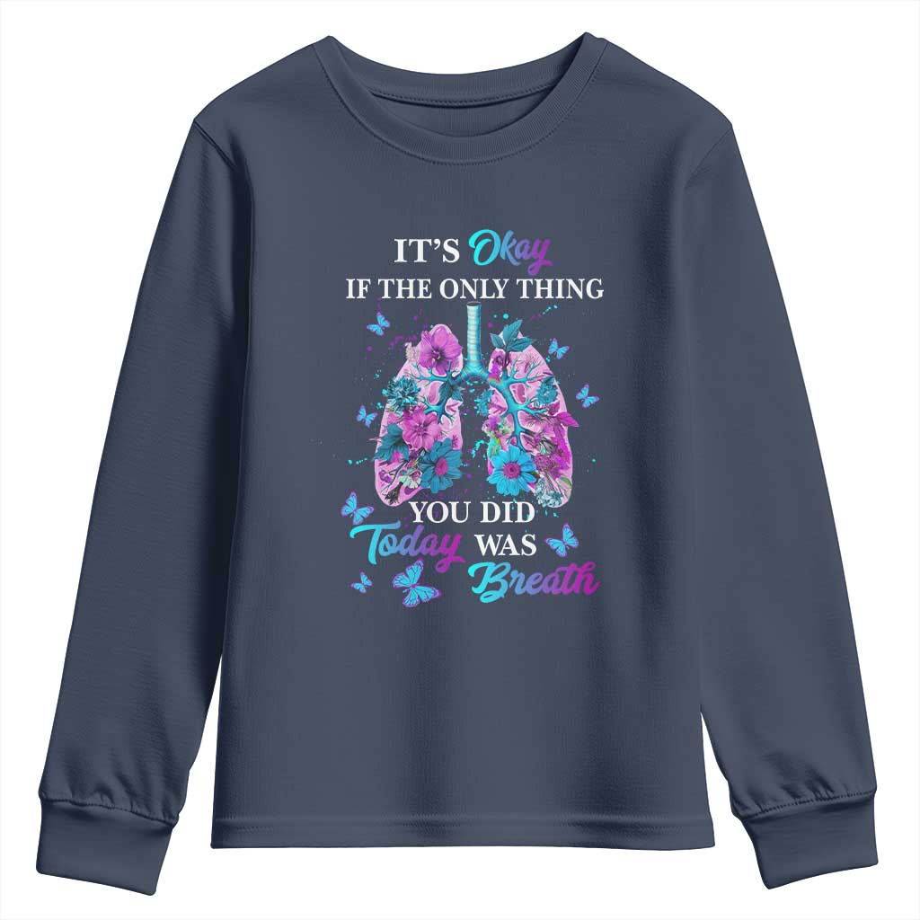Suicide Prevention Support Youth Sweatshirt Inspirational Breathe Today Semicolon Flower Butterfly