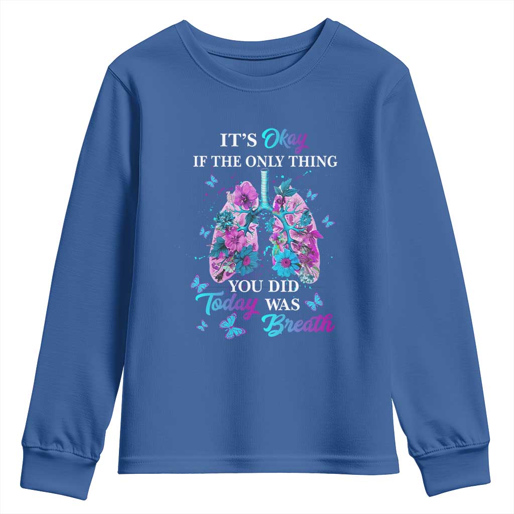 Suicide Prevention Support Youth Sweatshirt Inspirational Breathe Today Semicolon Flower Butterfly