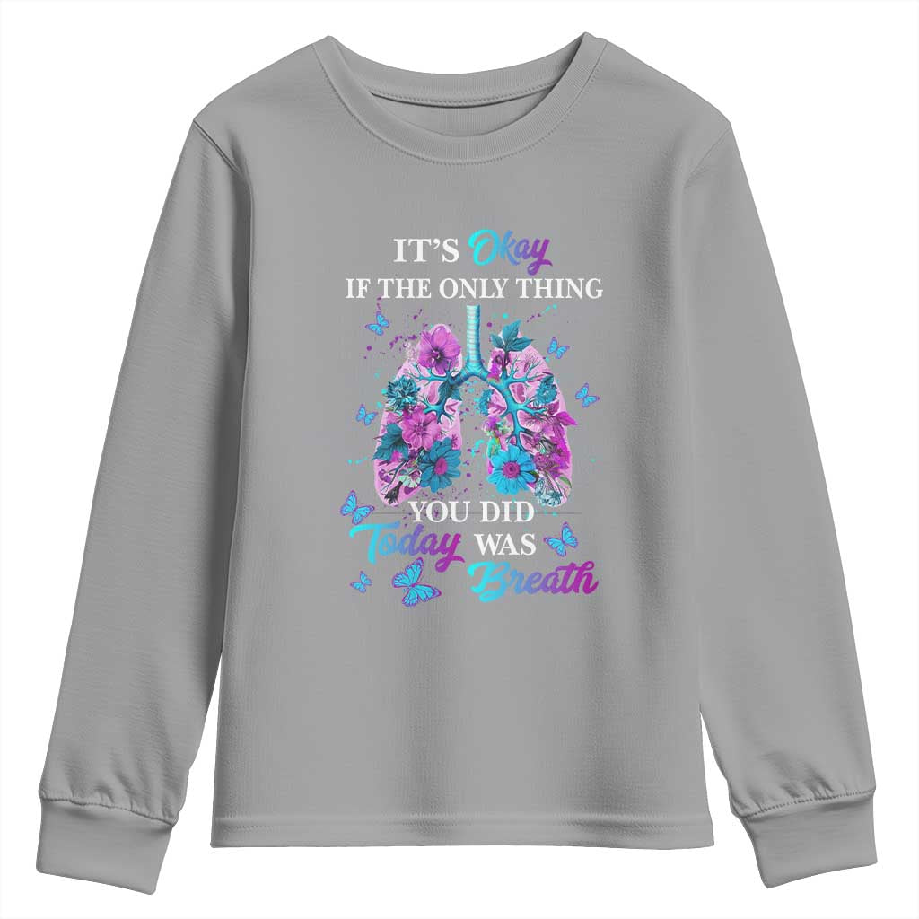 Suicide Prevention Support Youth Sweatshirt Inspirational Breathe Today Semicolon Flower Butterfly