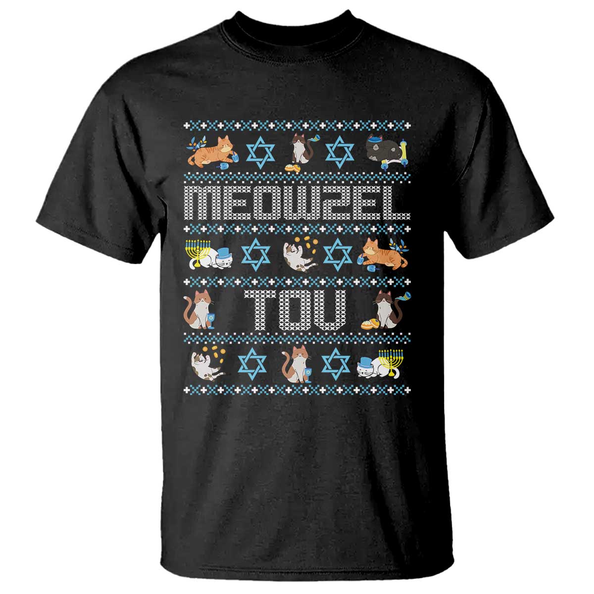 funny-hanukkah-cats-t-shirt-meowzel-tov-chanukah-menorah-david-stars