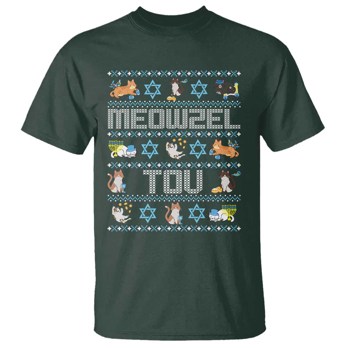 funny-hanukkah-cats-t-shirt-meowzel-tov-chanukah-menorah-david-stars