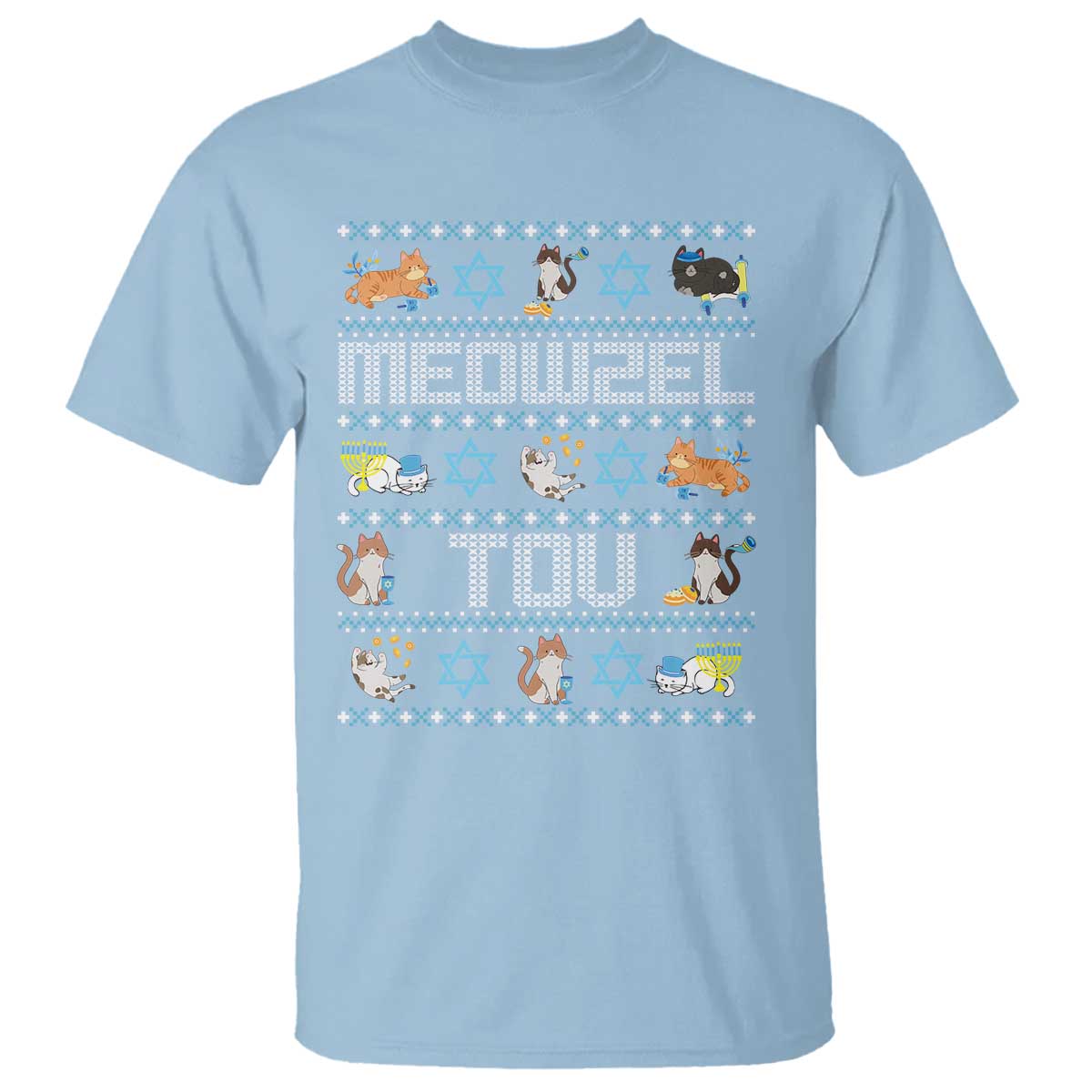 funny-hanukkah-cats-t-shirt-meowzel-tov-chanukah-menorah-david-stars