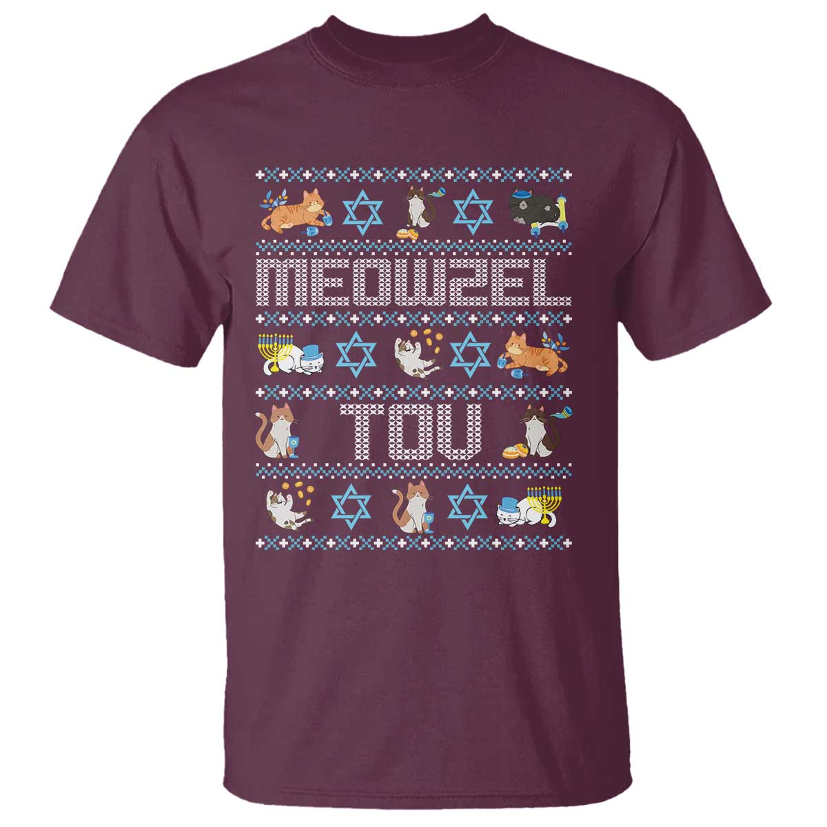 funny-hanukkah-cats-t-shirt-meowzel-tov-chanukah-menorah-david-stars