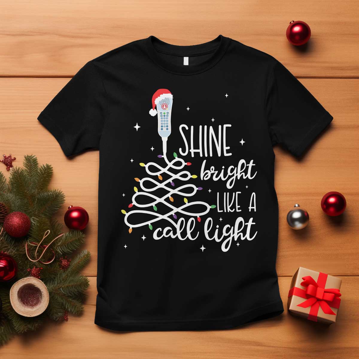 funny-christmas-nurse-t-shirt-shine-bright-like-a-call-light-led-lights